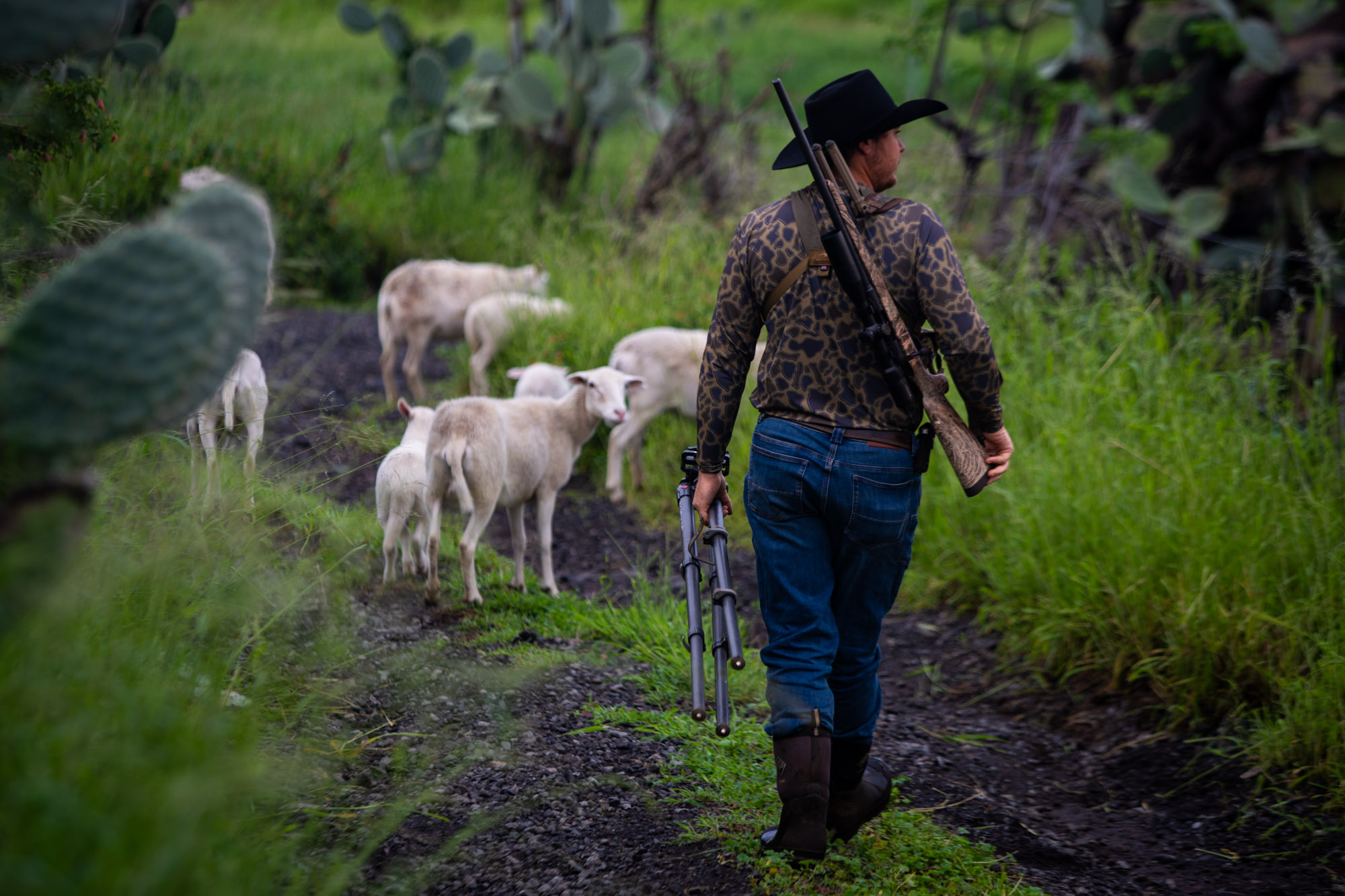 Daniel Jacintho on his ranch at the end of the day.